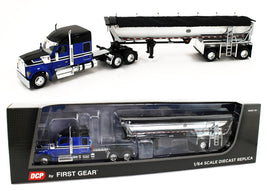 DCP 1:64 *BLUE & BLACK* Kenworth W990 Midroof & CHROME MAC End Dump Trailer NIB