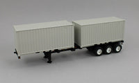 
              DCP 1:64 *BLACK & BLUE* Peterbilt 389 63" Midroof Container Trailer & Containers
            