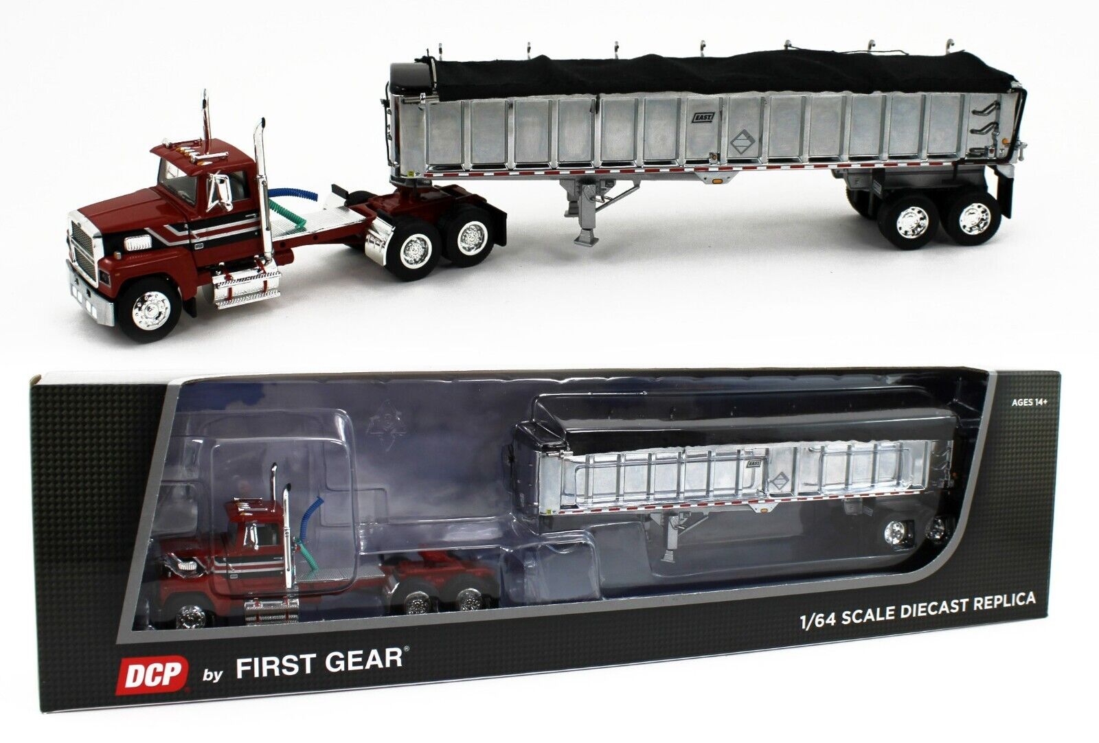 DCP 1:64 *RED & BLACK* FORD LTL 9000 Day Cab w/CHROME East End