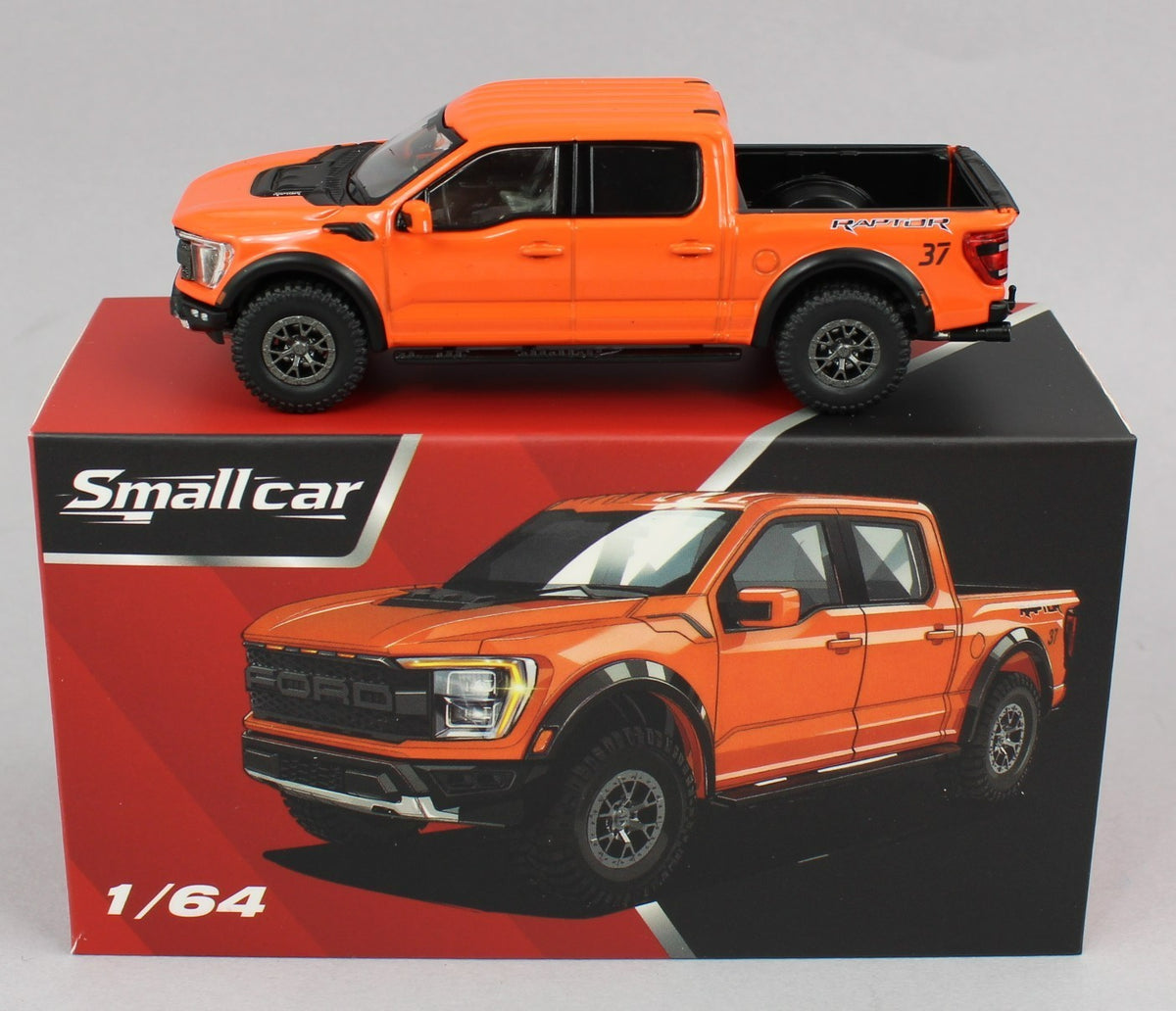 1:64 Small Car *ORANGE* FORD F-150 Raptor Pickup *NIB*| mc2-toys