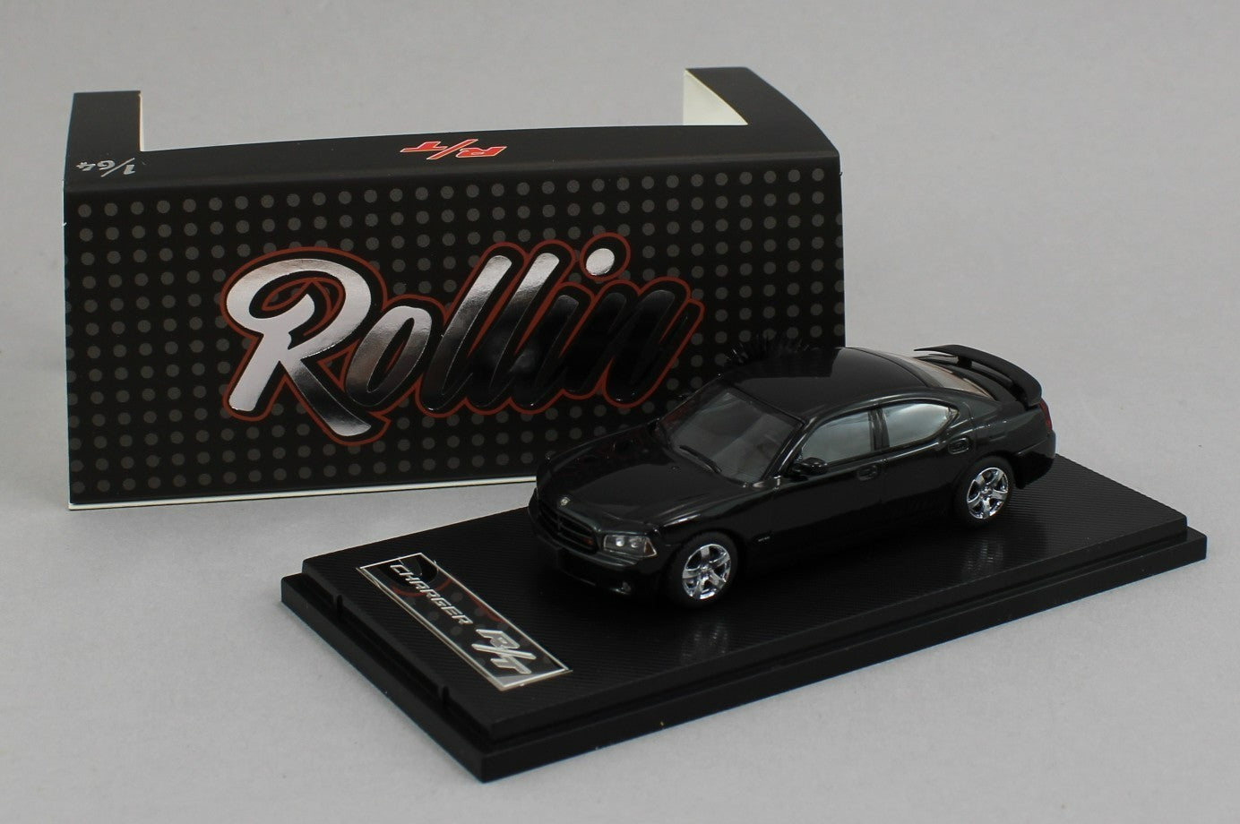 1:64 *ROLLIN DIECAST* BLACK Dodge CHARGR R/T Sedan NIB!| mc2-toys