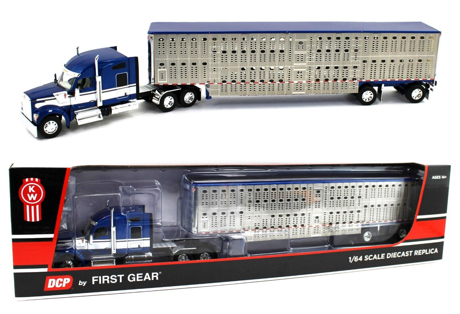 b*i様 1/64 DCP ダイキャストプロモーション KENWORTH W90 DCP 1/64 Kenworth W900 Magnitude Lowboy Jeep And Flip Axle