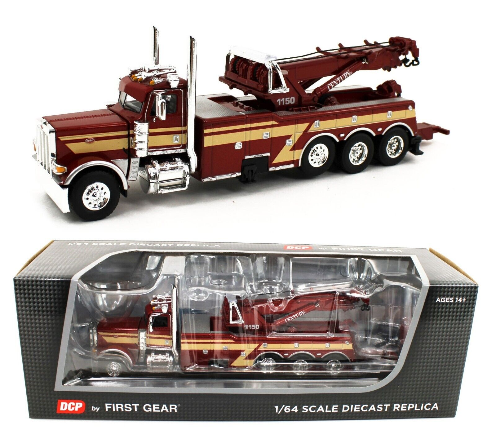 DCP 1:64 *RED & TAN* Peterbilt 389 Day Cab CENTURY 1150 ROTATOR