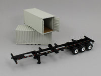 
              DCP 1:64 *BLACK & BLUE* Peterbilt 389 63" Midroof Container Trailer & Containers
            