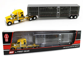 DCP 1:64 *YELLOW & GRAY* Kenworth W990 High Roof & WILSON LIVESTOCK TRAILER NIB