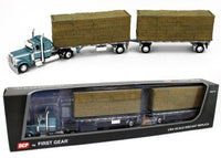 
              DCP 1:64 *BLUE* Peterbilt 389 w/Utility Dual 28½’ Hay Flatbed Trailers & Load
            