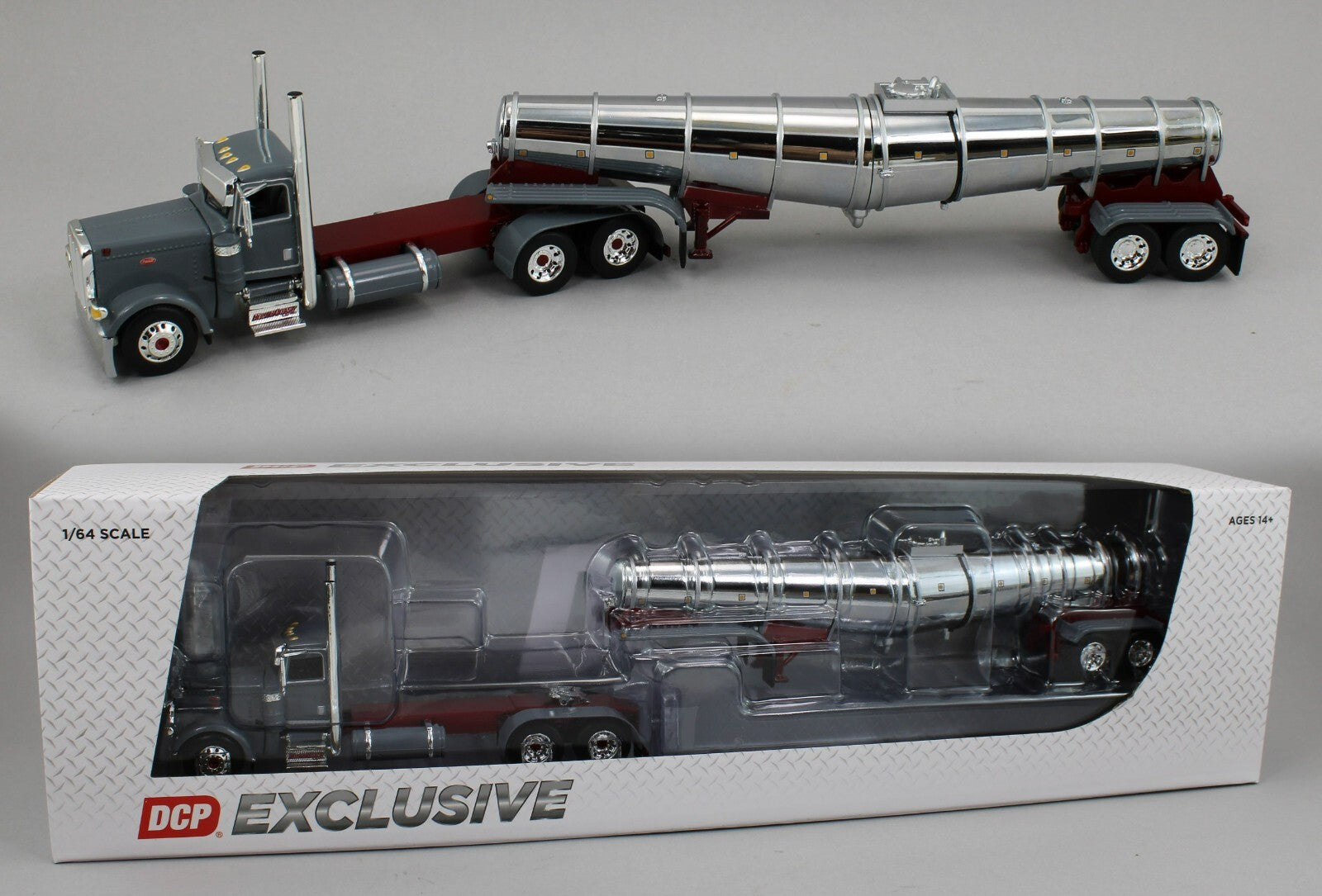 DCP 1:64 *NORTH COAST WINE* Grey Peterbilt 389 Day Cab w/Chrome