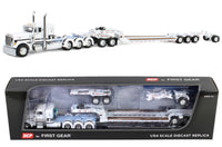 
              DCP 1:64 *WHITE & BLUE* Peterbilt 379 Tri-Axle w/Magnitude HEAVY HAUL Lowboy NIB
            