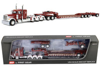 
              DCP 1:64 *RED & WHITE* Peterbilt 379 Tri-Axle w/Magnitude HEAVY HAUL Lowboy NIB
            