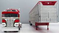 
              2025 DCP 1:64 *RED & WHITE* Kenworth K100 COE Semi w/Wilson Livestock Trailer
            