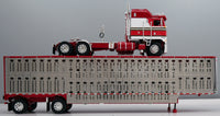 
              2025 DCP 1:64 *RED & WHITE* Kenworth K100 COE Semi w/Wilson Livestock Trailer
            