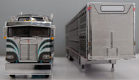 
              2025 DCP 1:64 *GUN METAL* Kenworth K100 COE Semi w/Wilson Livestock Trailer
            