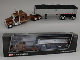 DCP 1:64 *BRONZE* Kenworth W900L 72" Flattop w/CHROME Mac Coal End Dump Trailer