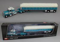
              DCP 1:64 *TURQUOISE & WHITE* Peterbilt 379 36" Flattop w/Wilson COVERED WAGON Flatbed
            