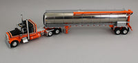 
              2025 DCP 1:64 *BLACK* Peterbilt 379 48" Flattop w/Walinga Bulk Feed Trailer NIB
            