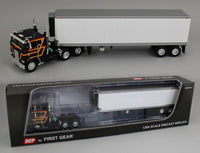 
              2025 DCP 1:64 *BLACK* Peterbilt 352 COE 86" w/Vintage 40' Reefer Trailer *NIB*
            