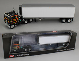 2025 DCP 1:64 *BLACK* Peterbilt 352 COE 86" w/Vintage 40' Reefer Trailer *NIB*