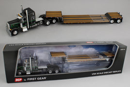 2025 DCP 1:64 *GUN METAL GRAY & BLACK* Peterbilt 379 48" Midroof Sleeper w/Fontaine Renegade Lowboy