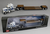 
              2025 DCP 1:64 *JAEGER TRUCK LINES* Peterbilt 379 48" Midroof Sleeper w/Fontaine Renegade Lowboy
            
