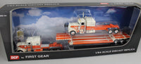 
              2025 DCP 1:64 *KULAK & SON'S TRUCKING* Peterbilt 389 Flattop w/Fontaine Lowboy & Peterbilt 359 Load *NIB*
            