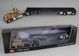 2025 DCP 1:64 *GOLD* Peterbilt 379 36" Flattop w/53' Spread-Axle FLATBED Trailer