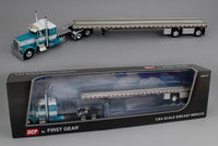 
              2025 DCP 1:64 *TURQUOISE* Peterbilt 379 36" Flattop w/53' Spread-Axle FLATBED Trailer
            