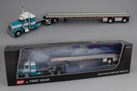 2025 DCP 1:64 *TURQUOISE* Peterbilt 379 36" Flattop w/53' Spread-Axle FLATBED Trailer