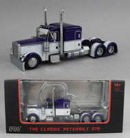 
              1:64 *596 DIECAST* Purple & White PETERBILT 379 Flattop Semi Truck *NEW*
            