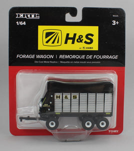 2026 ERTL 1:64 *H&S* Black & Silver Tandem-Axle FORAGE WAGON *NIP