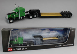 DCP 1:64 *GREEN* Peterbilt 351 Mercury Sleeper & Rogers Vintage Lowboy Trailer