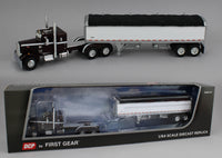 
              DCP 1:64 *DARK CHERRY* Peterbilt 351 36" Flattop & Wilson Grain Trailer *NIB*
            