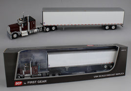 DCP 1:64 *RED & BLACK* Peterbilt 589 58" Flattop w/53' Dry Goods Van Trailer
