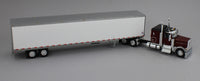 
              DCP 1:64 *RED & BLACK* Peterbilt 589 58" Flattop w/53' Dry Goods Van Trailer
            