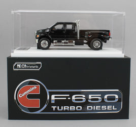 1:64 MK Miniatures *BLACK* Ford F-650 CREW CAB DUALLY Pickup Truck *NIB*