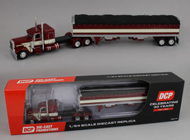 DCP 1:64 *RED & CREAM* Peterbilt 389 48" Flattop w/WILSON GRAIN TRAILER *NIB*