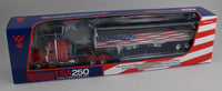 
              DCP 1:64 *RED AMERICA 250* Peterbilt 389 48" Flattop w/Wilson Grain Trailer NIB
            