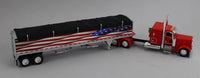 
              DCP 1:64 *RED AMERICA 250* Peterbilt 389 48" Flattop w/Wilson Grain Trailer NIB
            