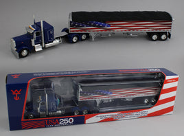 DCP 1:64 *BLUE AMERICA 250* Peterbilt 389 48" Flattop w/Wilson Grain Trailer NIB