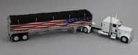 
              DCP 1:64 *WHITE AMERICA 250* Peterbilt 389 48" Flattop w/Wilson Grain Trailer
            