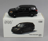 
              1:64 *DIECAST* PLAIN BLACK Ford Police Car Interceptor SUV *NIB*
            