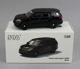 1:64 *DIECAST* PLAIN BLACK Ford Police Car Interceptor SUV *NIB*