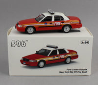 
              1:64 *DIECAST* 596 New York Fire Dept FDNY Ford Crown Victoria Police Car Sedan *NIB*
            