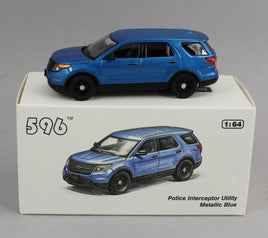 1:64 *DIECAST* 596 PLAIN BLUE Police Car Ford Interceptor SUV *NIB*