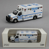 
              1:64 596 Models *DIECAST* New York City NYPD Police Emergency Services AMBULANCE *NIB*
            