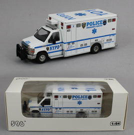 1:64 596 Models *DIECAST* New York City NYPD Police Emergency Services AMBULANCE *NIB*