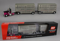 
              DCP 1:64 *BLACK & MAGENTA* Peterbilt 389 w/Double 28' Wilson Livestock Pups NIB
            