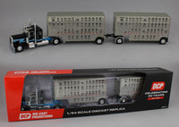 
              DCP 1:64 *BLACK & WHITE* Peterbilt 389 w/Double 28' Wilson Livestock Pups NIB
            