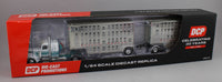 
              DCP 1:64 *WHITE & TEAL* Peterbilt 389 w/Double 28' Wilson Livestock Pups NIB
            