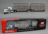 
              DCP 1:64 *WHITE & TEAL* Peterbilt 389 w/Double 28' Wilson Livestock Pups NIB
            