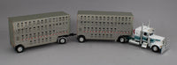 
              DCP 1:64 *WHITE & TEAL* Peterbilt 389 w/Double 28' Wilson Livestock Pups NIB
            
